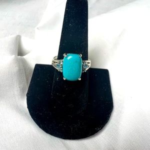 Sterling Silver Turquoise Ring - size 10